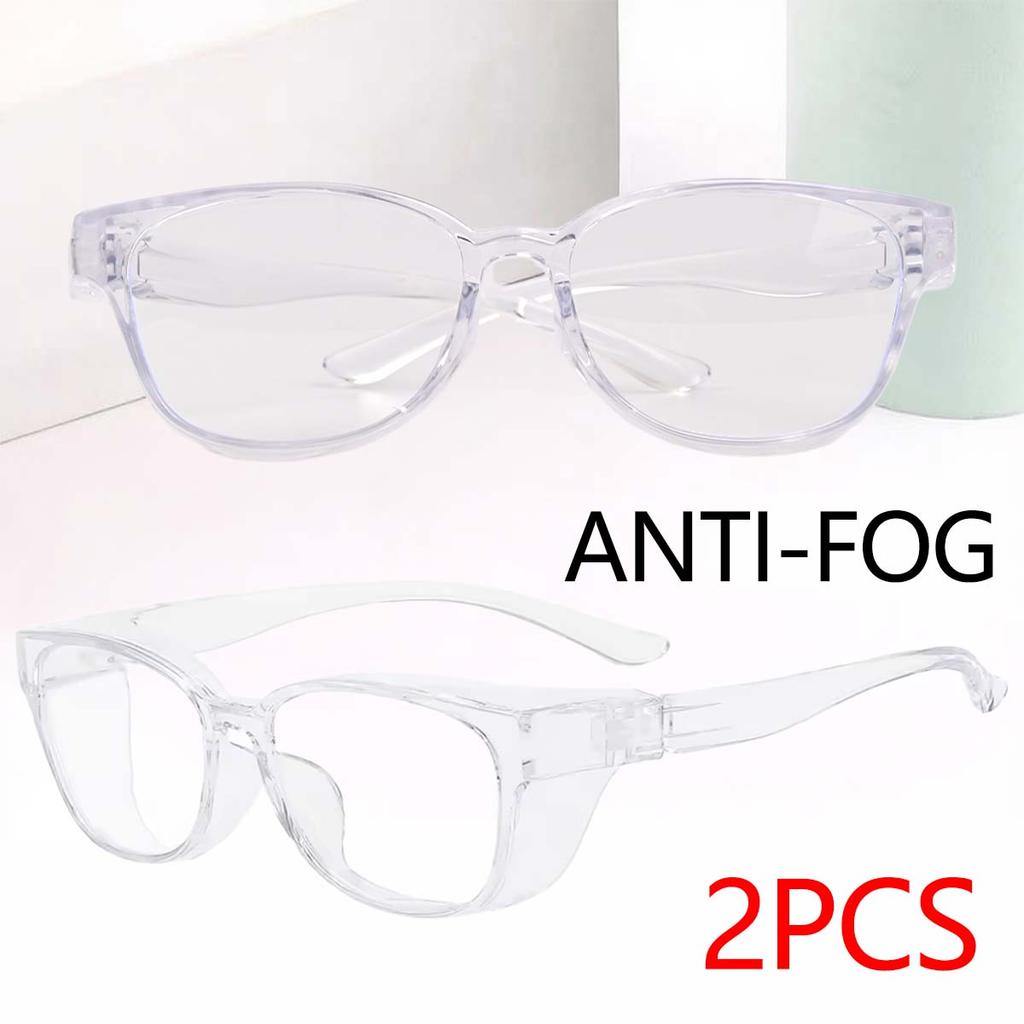 2PCS Work Safety Anti-Splash Eye Protection Goggles Glass Windproof Dustproof Waterproof Protective Glasses Cycling Goggles