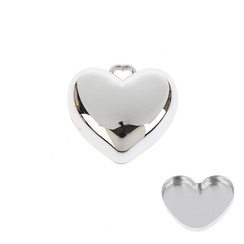 1Pcs Heart Shape Mini Empty Blush Powder Box Eye Shadow Container With Mirror And Aluminum Pan Key Chain Lipstick Case Packaging