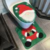 Santa Toilet Seat Cover 2-Piece Christmas Bathroom Set Santa Claus Toilet Seat Cover And Mat Set for New Year Indoor Bathroom Decor