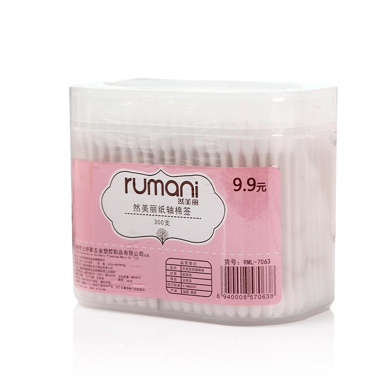 

Двусторонние бумажные ватные палочки 300 штук в коробке Одноразовые двусторонние ватные палочки Косметические ватные палочки