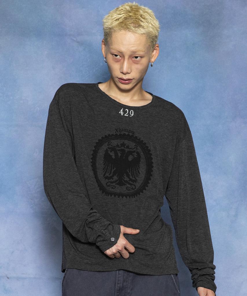 GLACK Gt188 429 Chimera Emblem Vintage Cuff Detail Long Sleeve (Charcoal Gray)