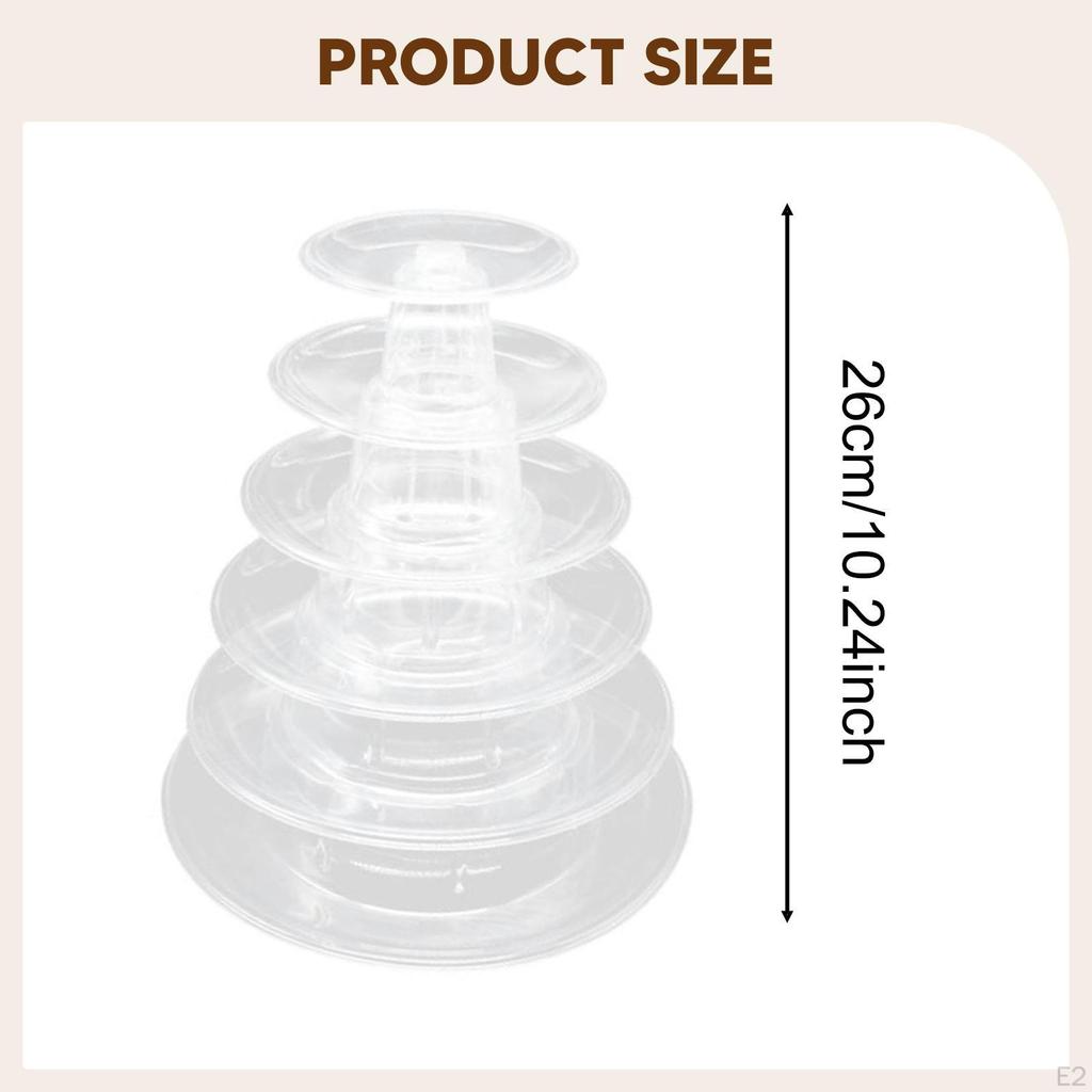 Macaron Stand,Macaron Display Rack Platter 6 Tiers Transparent Desserts Cupcake Holder for Shower