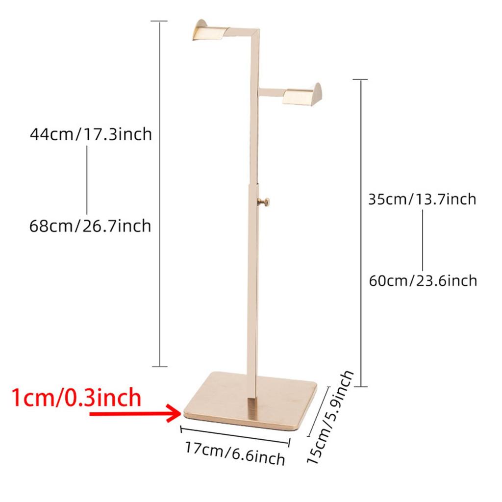 Metal Bag Display Stand, Adjustable Bag Display Rack Handbag Display Stand with