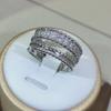 925 Sterling Silver Fashion Zircon Double Layer Ring Sparkling Double Ring Double Wear Ladies Wedding Party Jewelry Gift