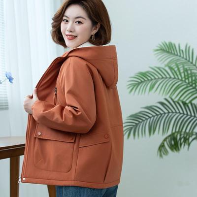 Women's Fleece-Lined Cotton Padded Short Trench Coat - Spring & Autumn Casual, Versatile, Loose Fit 2025.