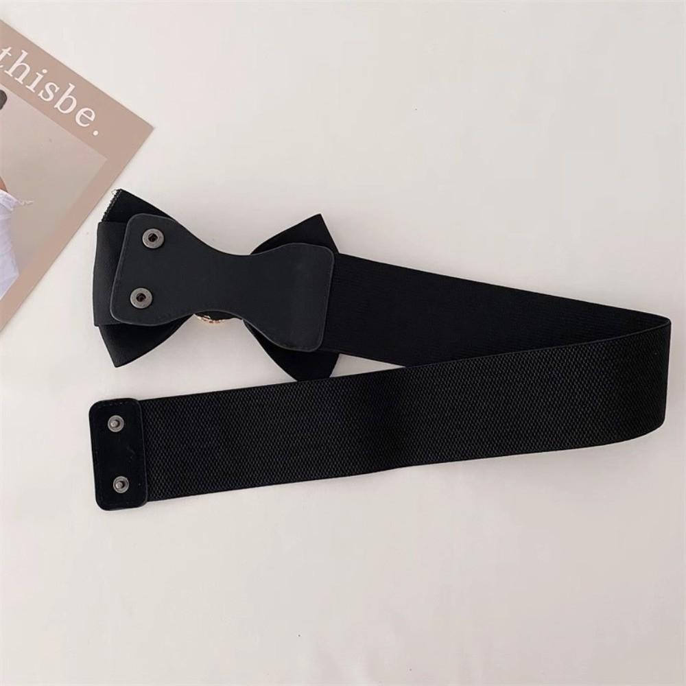 High-End Roter Gürtel mit Schleife Elastischer Breiter Bund Neues Kleid Taillenbetonendes Kleiderzubehör