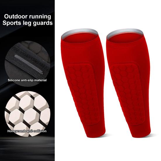 1 Pair Soccer Shin Guards Sports Shin Guards with Honeycomb Anti-Collision Pads Calf Compression Sleeve Shin Protectors for Baseball Football
