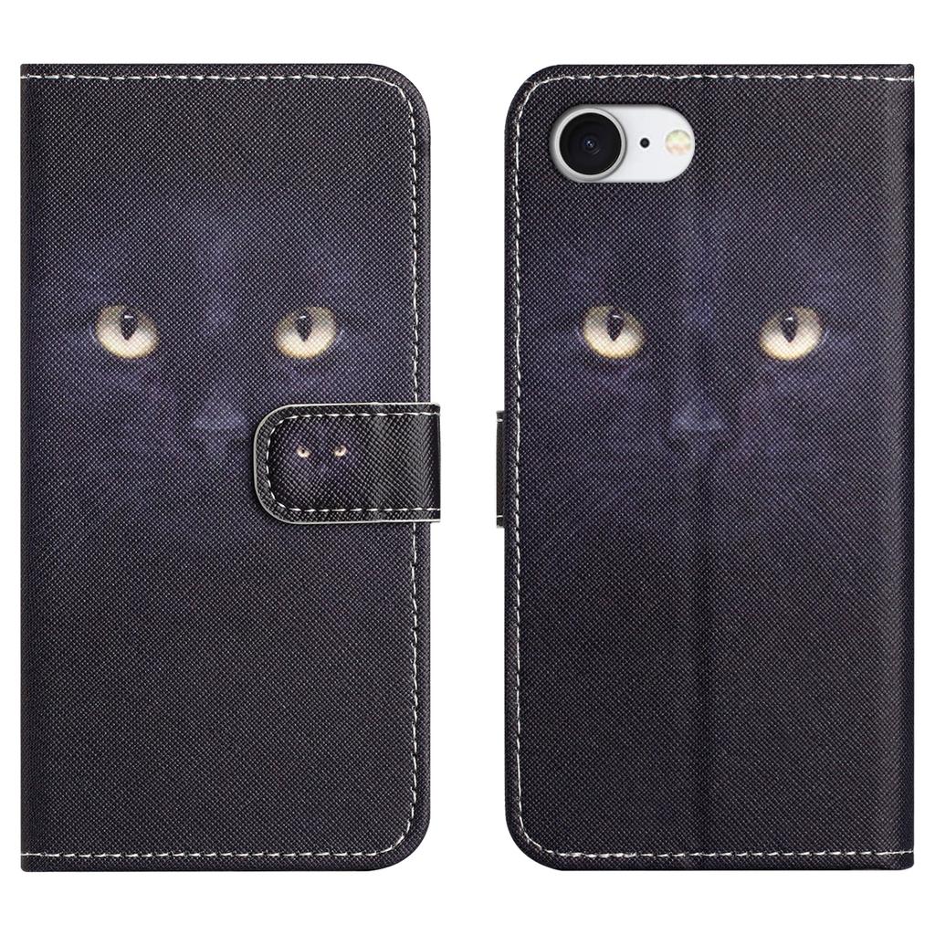 For iPhone 16e Case Pattern Print PU Leather Wallet Phone Cover Cross Texture