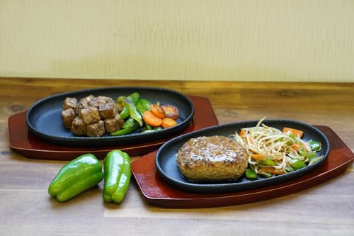 Ikenaga Iron Works Steak Plates, Set of 2, Direct-Fire Iron Plates, 041303