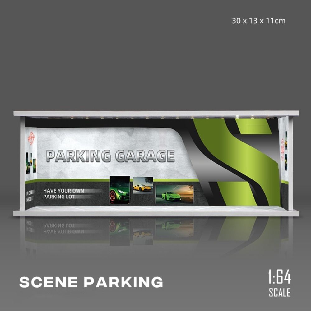 Simulation Parking Lot Model With Lights Car Model Display Box Garage Scene Model Boys Gift