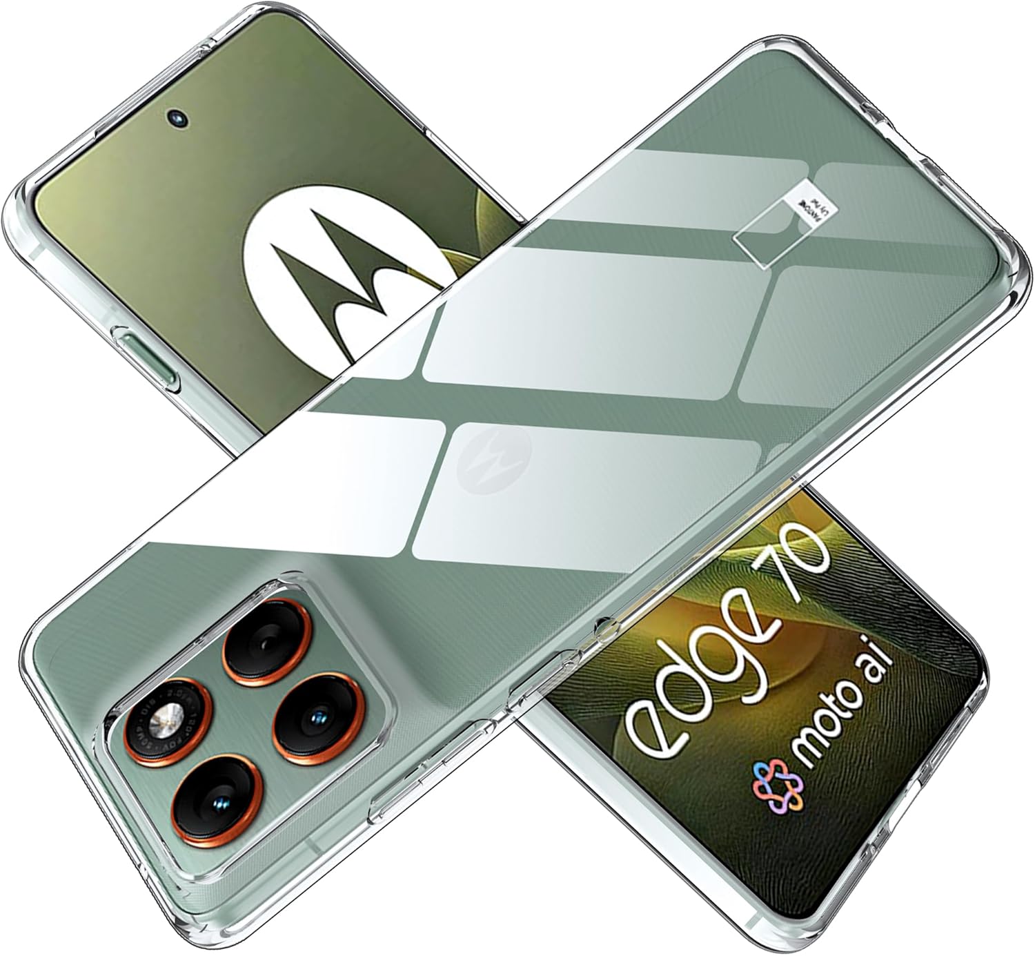 

Для Motorola Edge 70 5G Чохол Анти-відбитки пальців Кристально прозорий ТПУ Чохол для телефону