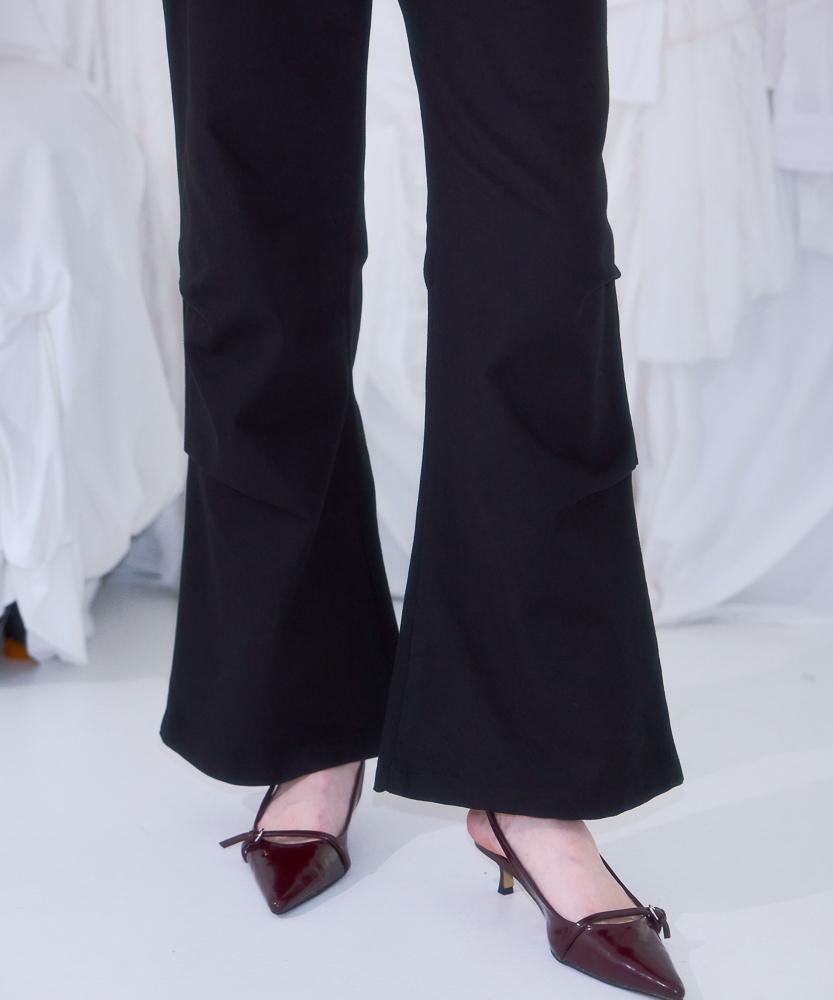 ROSEFRANTZ Skirt Layered Bootcut Pants [Black]