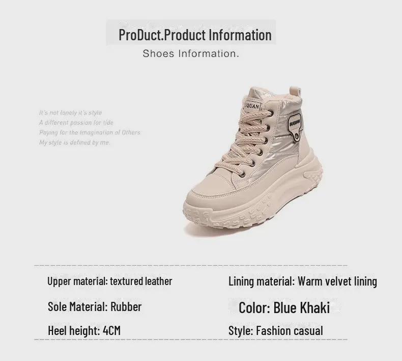 Women's 2024 Winter High-Top Casual Thick-Soled Velvet Boots K6719