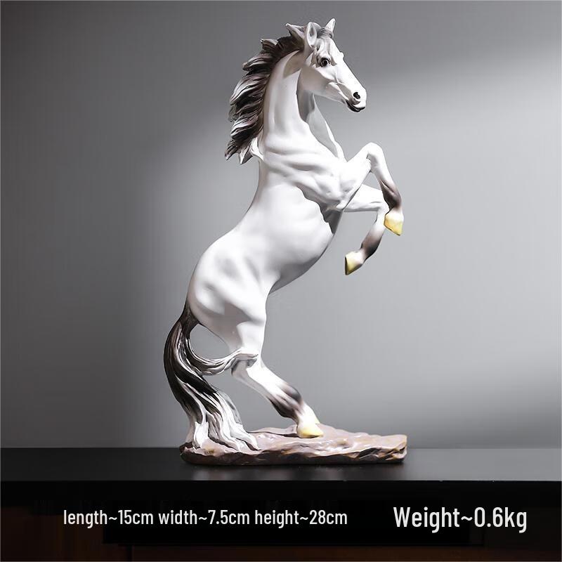 

HANDUNYOU Retro White Horse Bookshelf Ornament