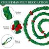 Guirlanda de Azevinho de Natal de Feltro de 6 pés Guirlanda de Folhas de Visco Feita à Mão com Bagas Vermelhas para Decoração de Casa, Casamento, Festa, Lareira