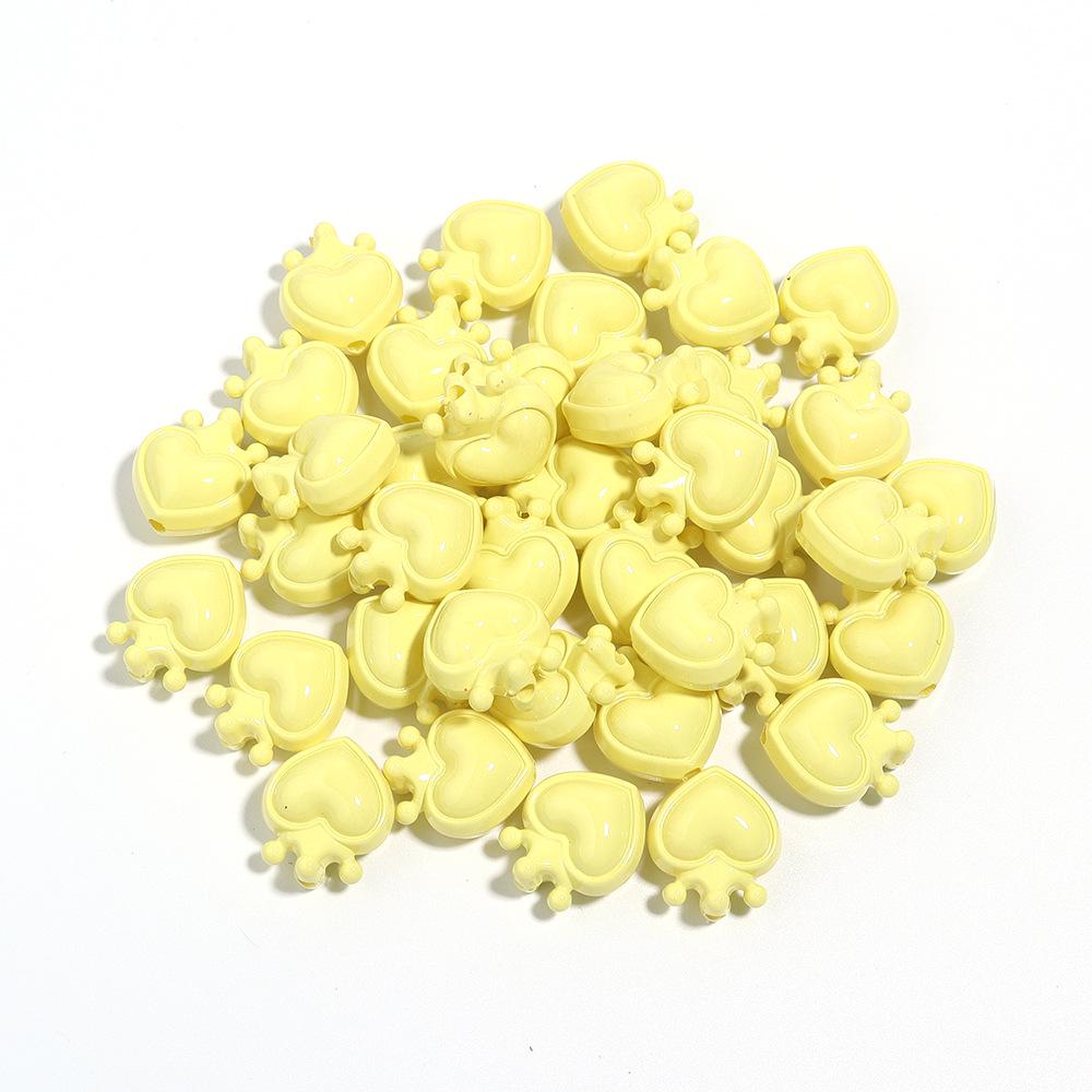 10-Pack Luminous Acrylic Heart Crown Beads for DIY Jewelry Crafting