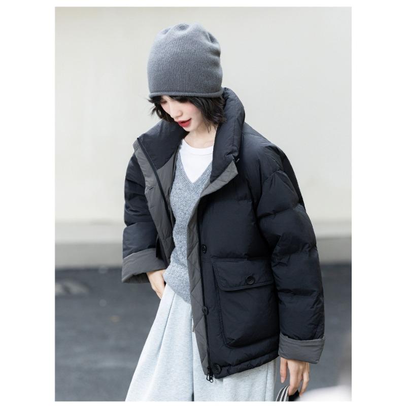 Winter new loose casual versatile stand-up collar cotton clothes commuting warm down cotton clothes jacket