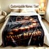 Basketball Theme Custom Blanket Personalized Name & Text Customized Soft Warm Throw Blanket Home Decor