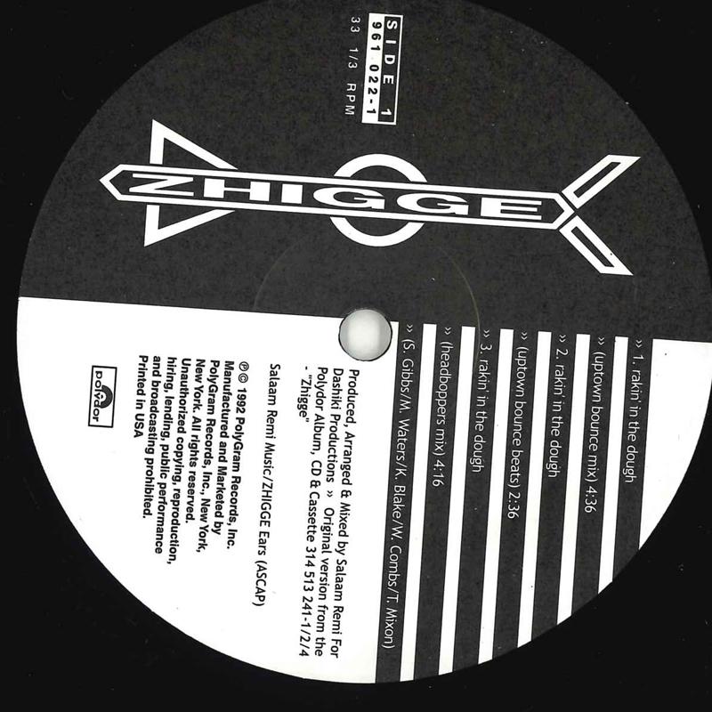 12inch Record ZHIGGE - Zhigge 9610221 POLYDOR 1992 US Rap & Hip-Hop/R&B Used