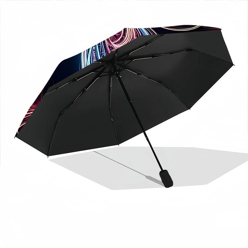 1pc Butterfly Mandala Automatic Folding Umbrella - Compact 8-Rib Design, Durable Plastic & Iron, Lightweight for Outdoor Daily Use192