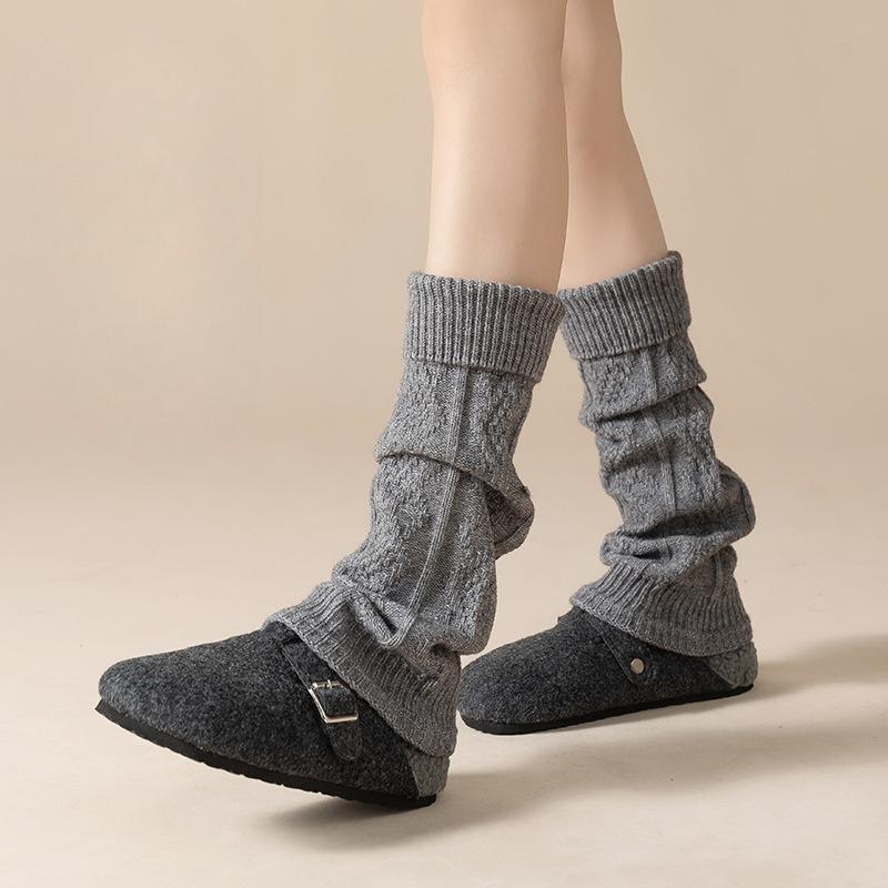 Knitted Socks for Women To Keep Warm and Versatile In Autumn and Winter. Pile-up Socks, Lolita Leg Covers, Diamond-shaped Socks