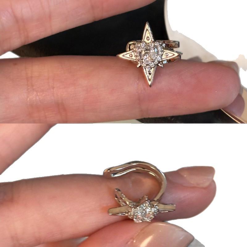 Sparkling Star Zirconia Ear Clip for Women – Piercing-Free Exquisite Luxury Earrings