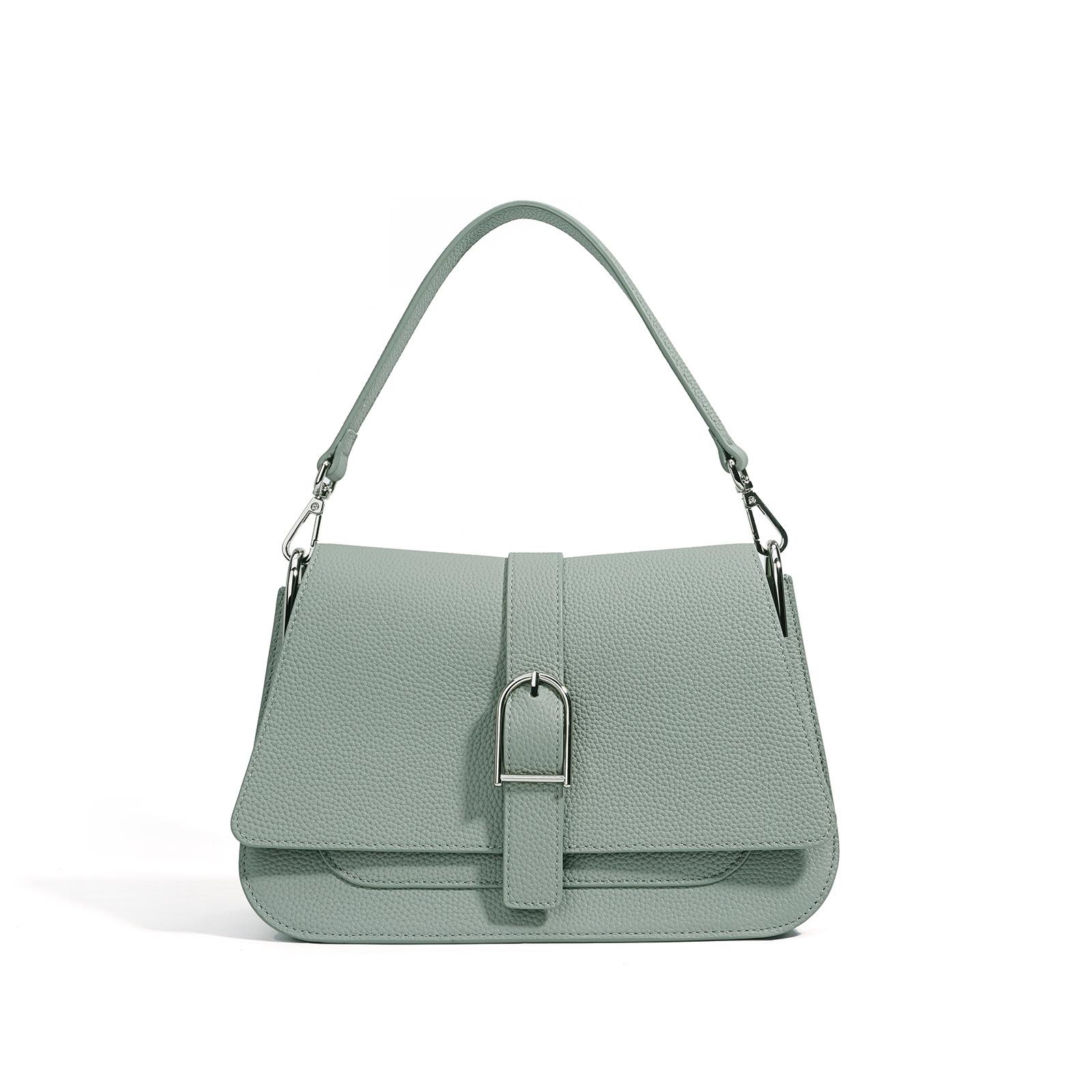 

Новая сумка через плечо Нишевый дизайн Премиальная кожа Женская сумка Сумка-мессенджер Простая Универсальная Для поездок Изысканная Портативная светло-синий