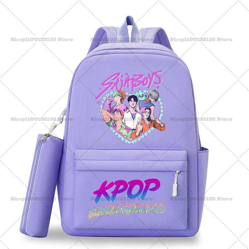 Kpop Demon Hunters Schoolbag Backpack for Student Teenager Rucksack Girl Casual Kawaii School Bag Travel Knapsack Mochila Present
