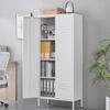 White 2-Door Metal Storage Cabinet with Adjustable Shelves, Ideal for Clothing Storage In Bedroom, Living Room, Office & Gym