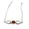 Les Trésors De Lily [N2291] - Silberarmband 'Inspiration' Cognac-Bernstein (rhodiniert) - 8 mm