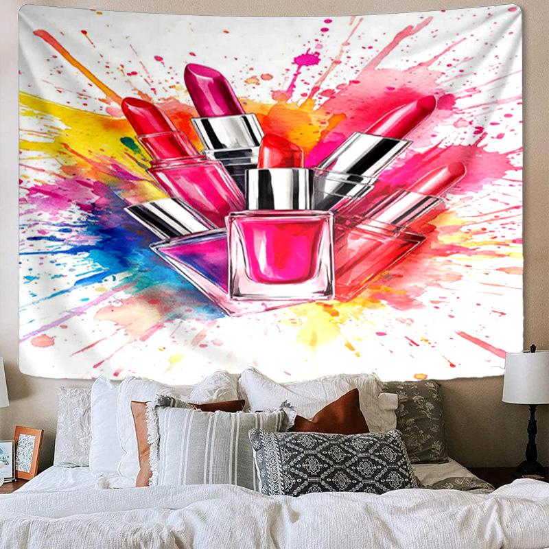 Colorful Lipstick Collection Printed Tapestry, Wall Hanging,Livingroom, dormitory, Large Wall Decor, Fabric Decor Fan Birthday Gifts