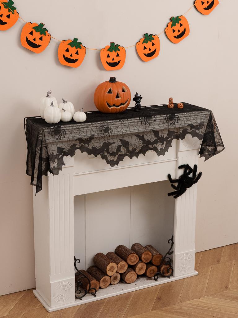 Halloweenské krátké závěsy do obývacího pokoje, ložnice, dekorace skříněk, strašidelná temná atmosféra, teroristická strašidelná dekorace