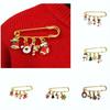 Christmas Santa Claus Snowflake Bells Pendant Brooch Xmas Tree Deer Snowman Large Pins For Women Men Jewelry