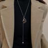 European & American Zircon Resin Rocking Horse Pendant Sweater Necklace - Versatile High-End Autumn/Winter Fashion