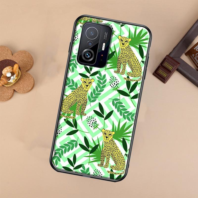 Tigers Leopards Tropical Leaves Case For Xiaomi POCO X7 Pro X3 X5 X6 F3 F5 F6 M6 Pro 11T 12T 13T 14T Pro 13 14 Ultra Cover