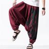 Hip Hop Styl Volný Střih Nízký Pas Bavlna Len Speciální Zkrácené Kalhoty Japonský Styl Baggy Kalhoty Pánské