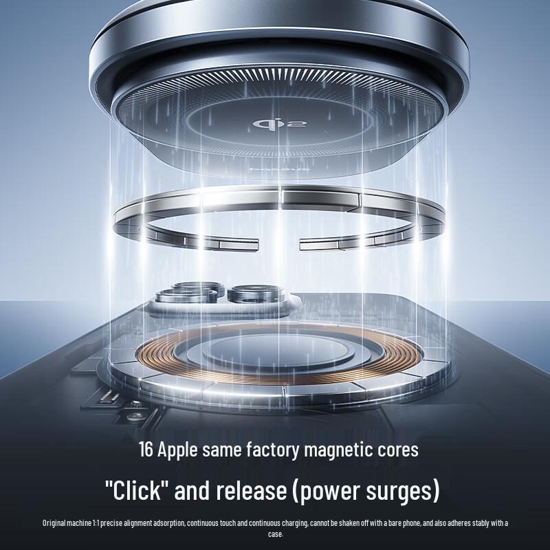 Baseus Magnetic Air Vent Car Phone Holder with 15W Qi2.0 Wireless Charger