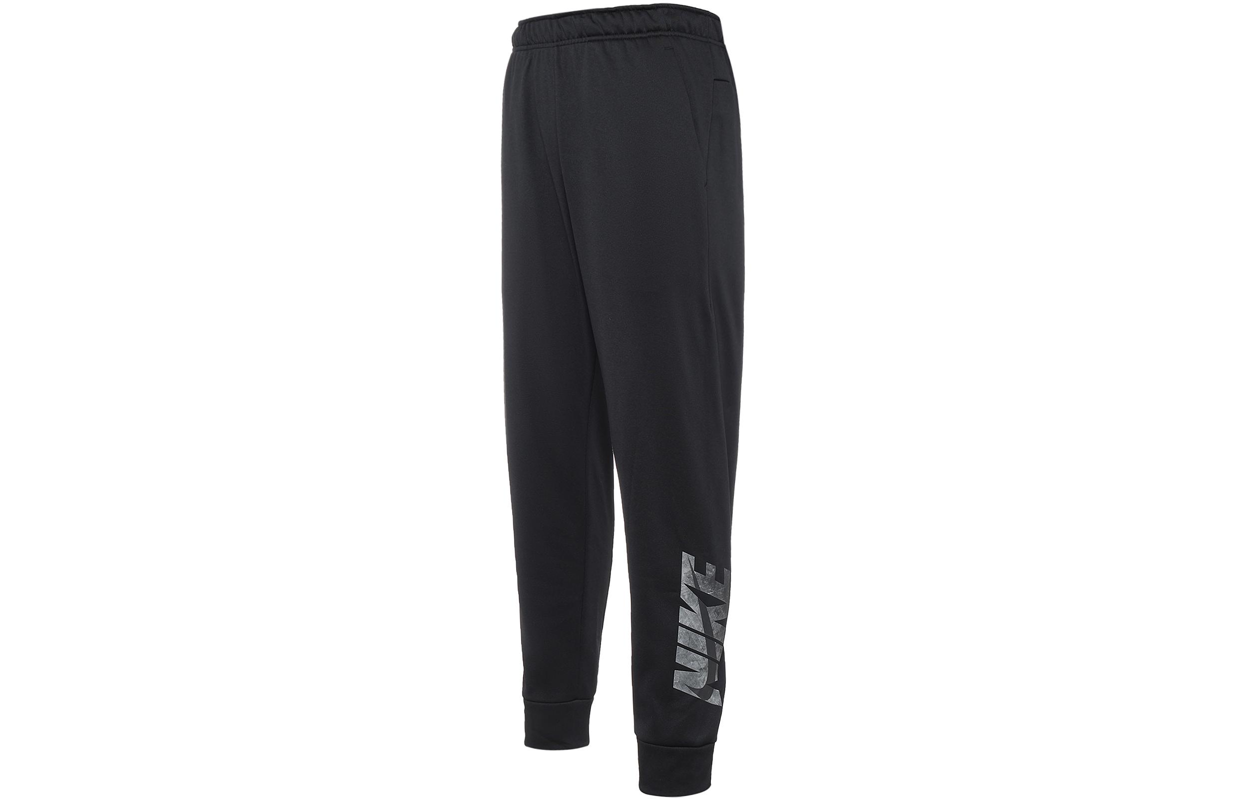 Nike Logo Letter Print Elastic Waistband Elastic Cuff Fleece Lined Thermal Casual Knitted Sweatpants Men s Black DQ4847-010 XXL