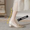 Style national nouvelles chaussures à lacets chinoises simples tempérament annuel nouvelle strass talon épais français chaussures à talons hauts confortables