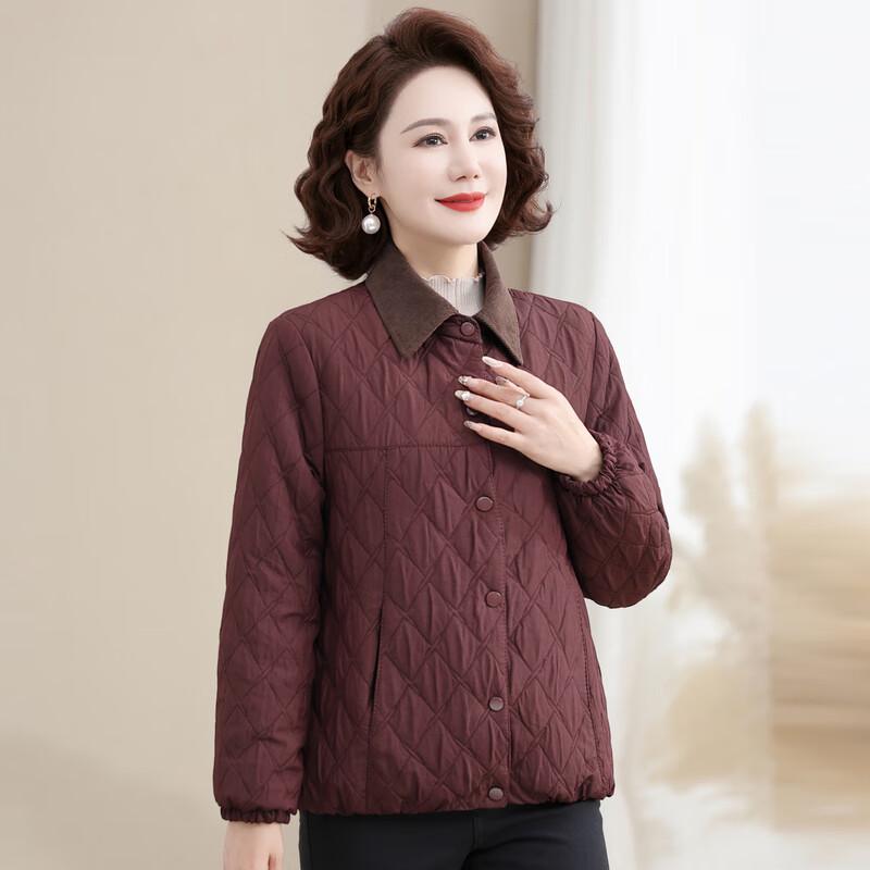 Yalu Mid-Aged Women's Warm Plush Cotton Padded Jacket