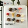Mini Mushroom Refrigerator Magnet Fruit Refrigerator Decoration Pegboard Art Decoration 3D Ornament