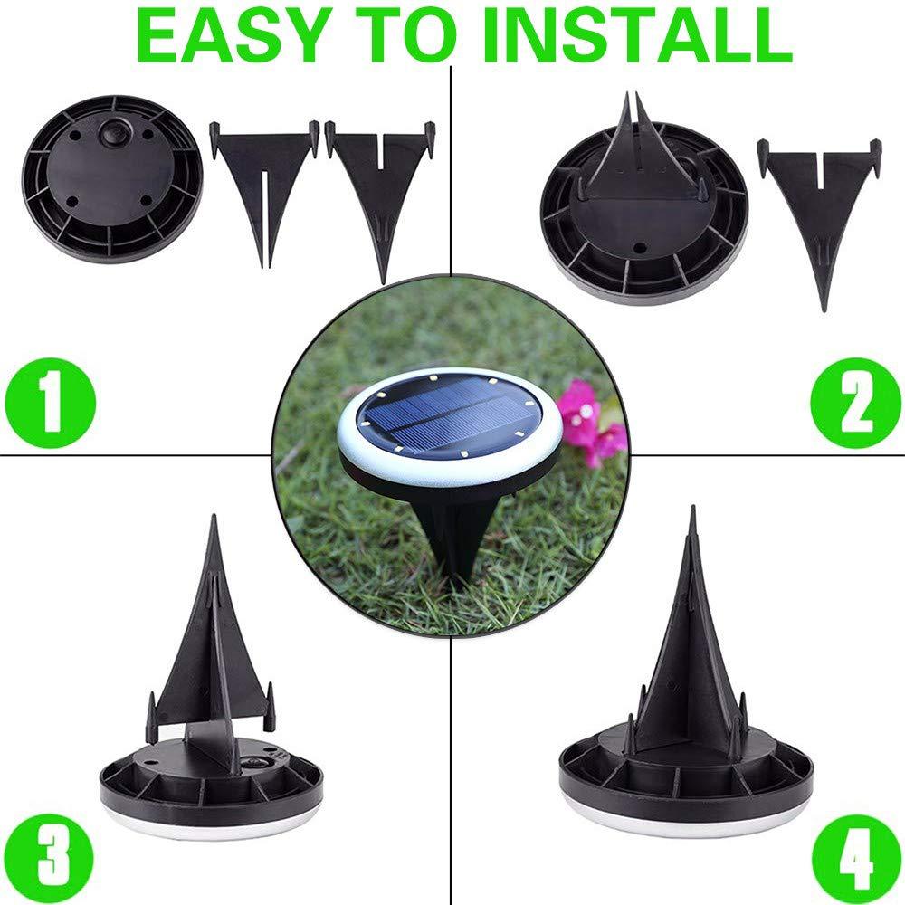 8Leds Solar Powered Paving Light High Brightness Underground Buried Lamps for Garden Lawn