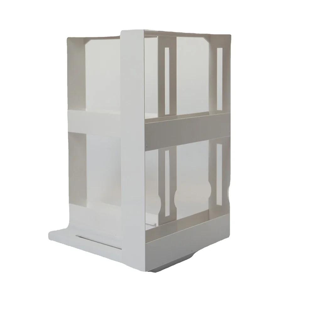 

Новая стойка для хранения специй, вращающаяся на 90 градусов, столешница для хранения предметов, двухъярусная стойка для хранения, небольшие кухонные принадлежности и органайзеры белый