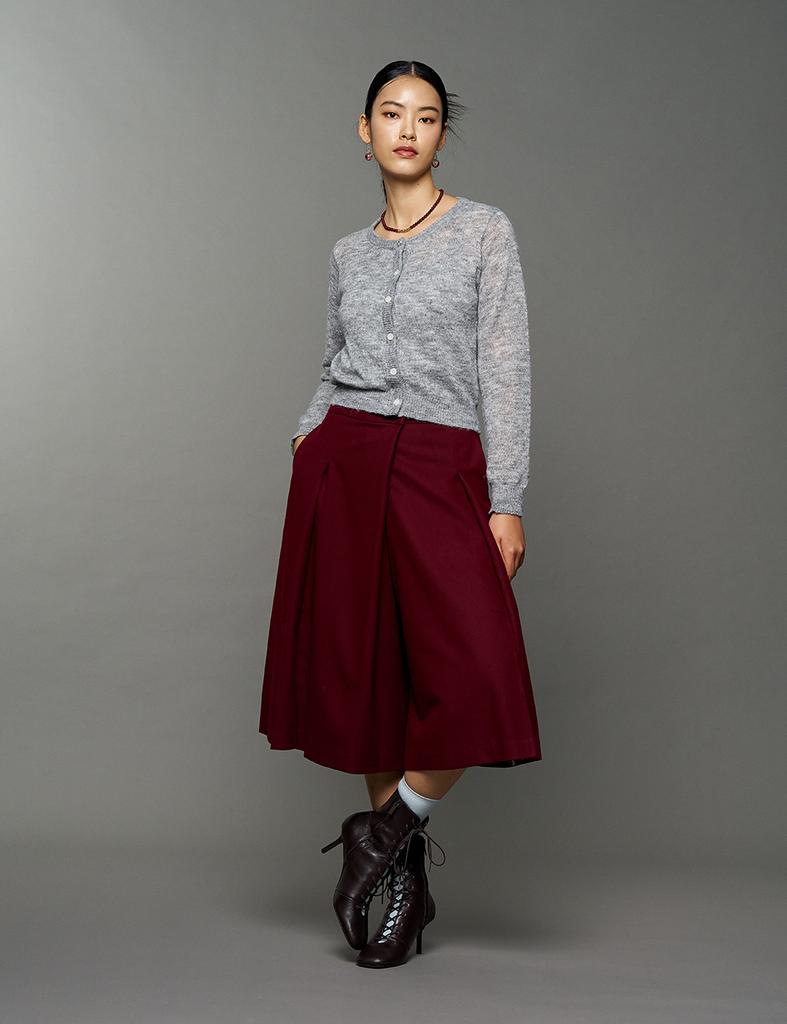 JOSUN Front Wrap-Style 3/4 Length Skirt-Style Pants
