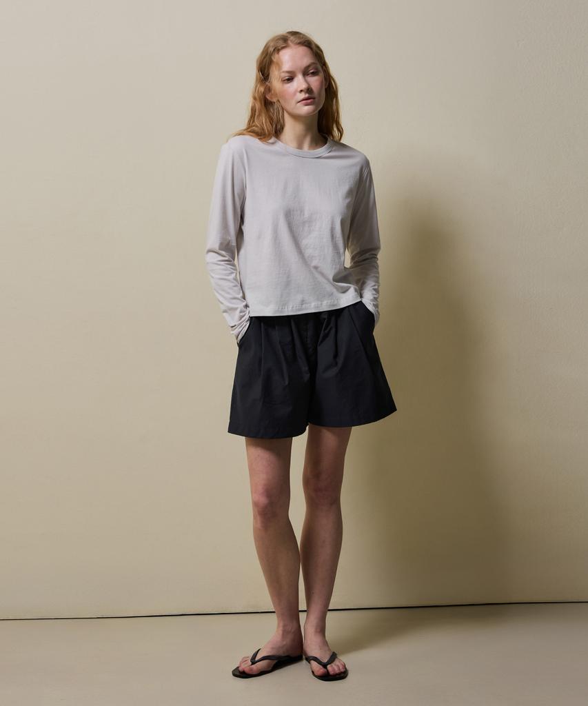 SHINE ON YOU Cotton Basic Long Sleeve T-Shirt_ Light Gray