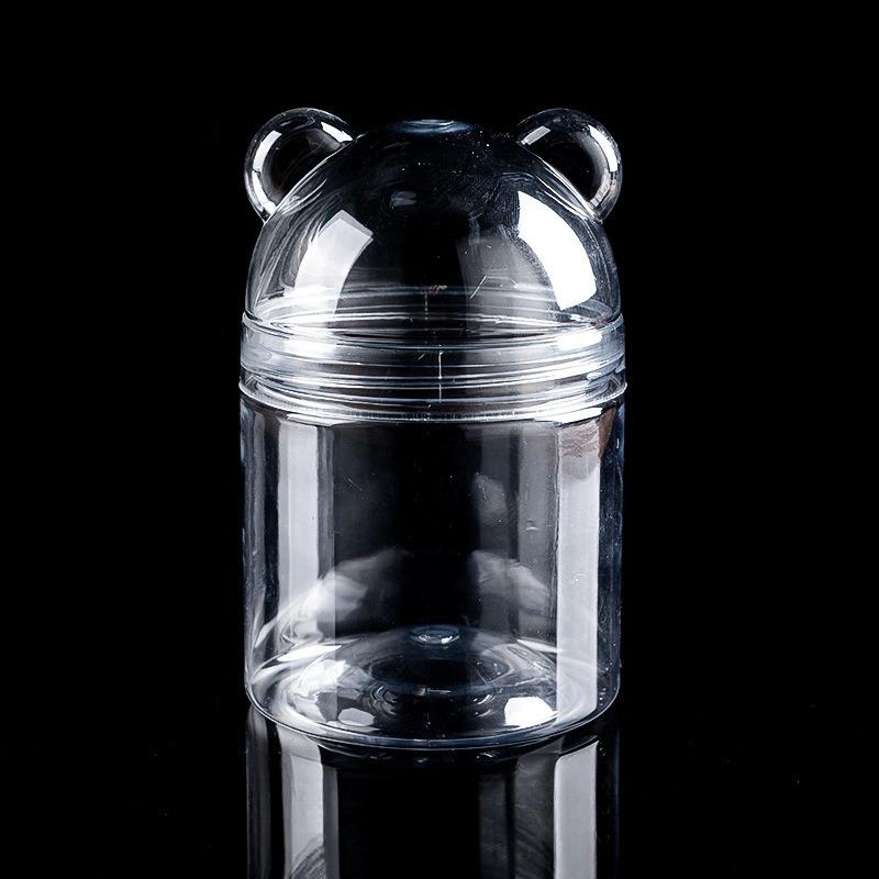 6pcs Super Cute Plastic Bear Storage Jars Multifunctional Organizing Containers Party Supplies Decoration Home Storage Bottles