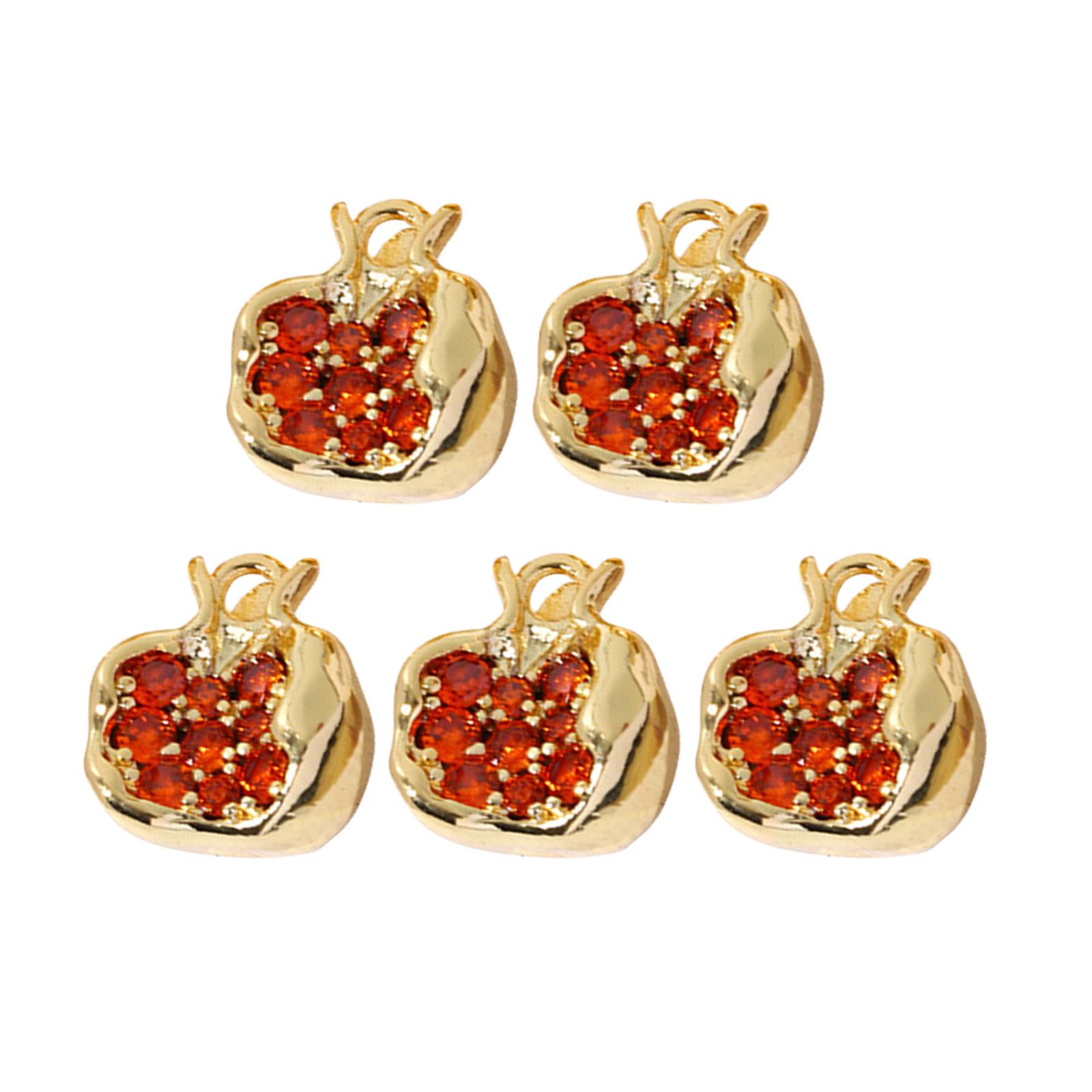 

Набор из 5 камней циркония в виде вишни/граната для браслета, ожерелья, кулона в форме фрукта, ювелирных изделий, аксессуаров 2