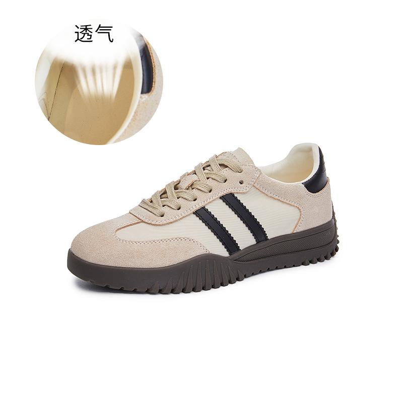 Genuine Leather German Training Shoes Women's 2025 Spring New Retro Sports Shoes Platform-soled Heightening Forrest Gump Shoes Versatile Casual Women