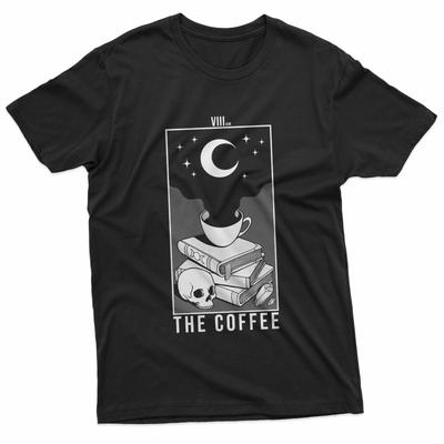 The Coffee Tarot Book Skull Gothic Occult T-Shirt