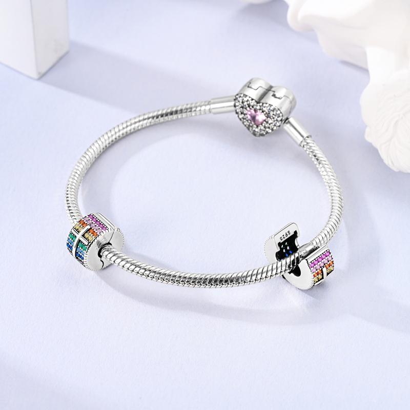 Past op Originele Armbanden Koperen Charms Kralen Diy Zirkonia Uil Hart Blauwe Olifant Beschermer Oog Verjaardag Sieraden Cadeaus